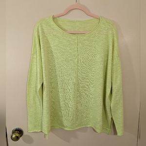 Eileen Fisher bright citrus organic linen-cotton sweater, Size M, NWOT